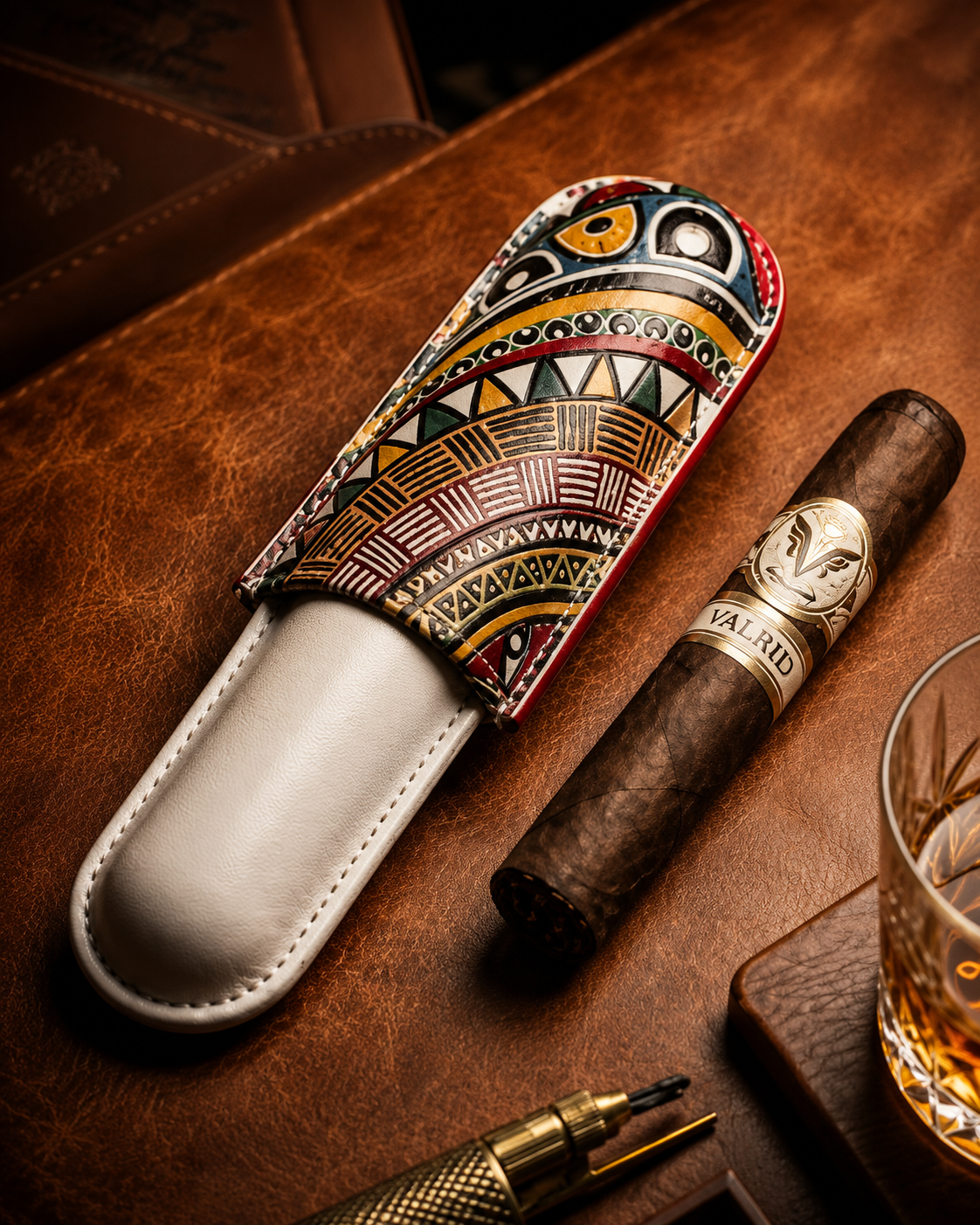 "Sintra" Cigar Case - 1 Cigar 60-62 Ring