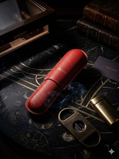 "Crimson" Cigar Case - 1 Cigar 52-56 Ring
