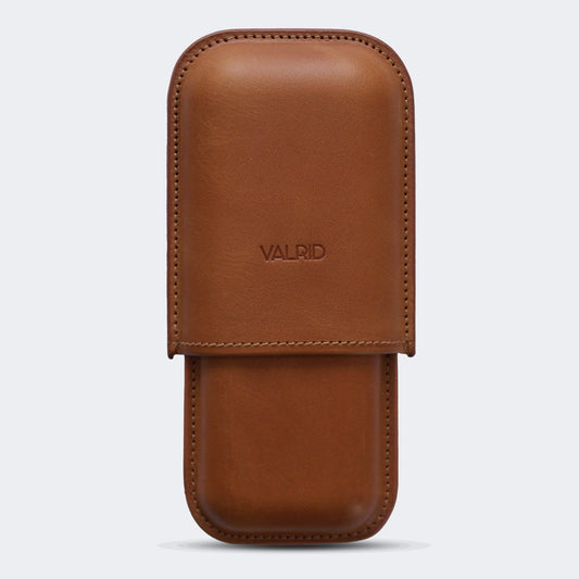 "The Classic" Camel Cigar Case - 2 Cigar 52-56 Ring