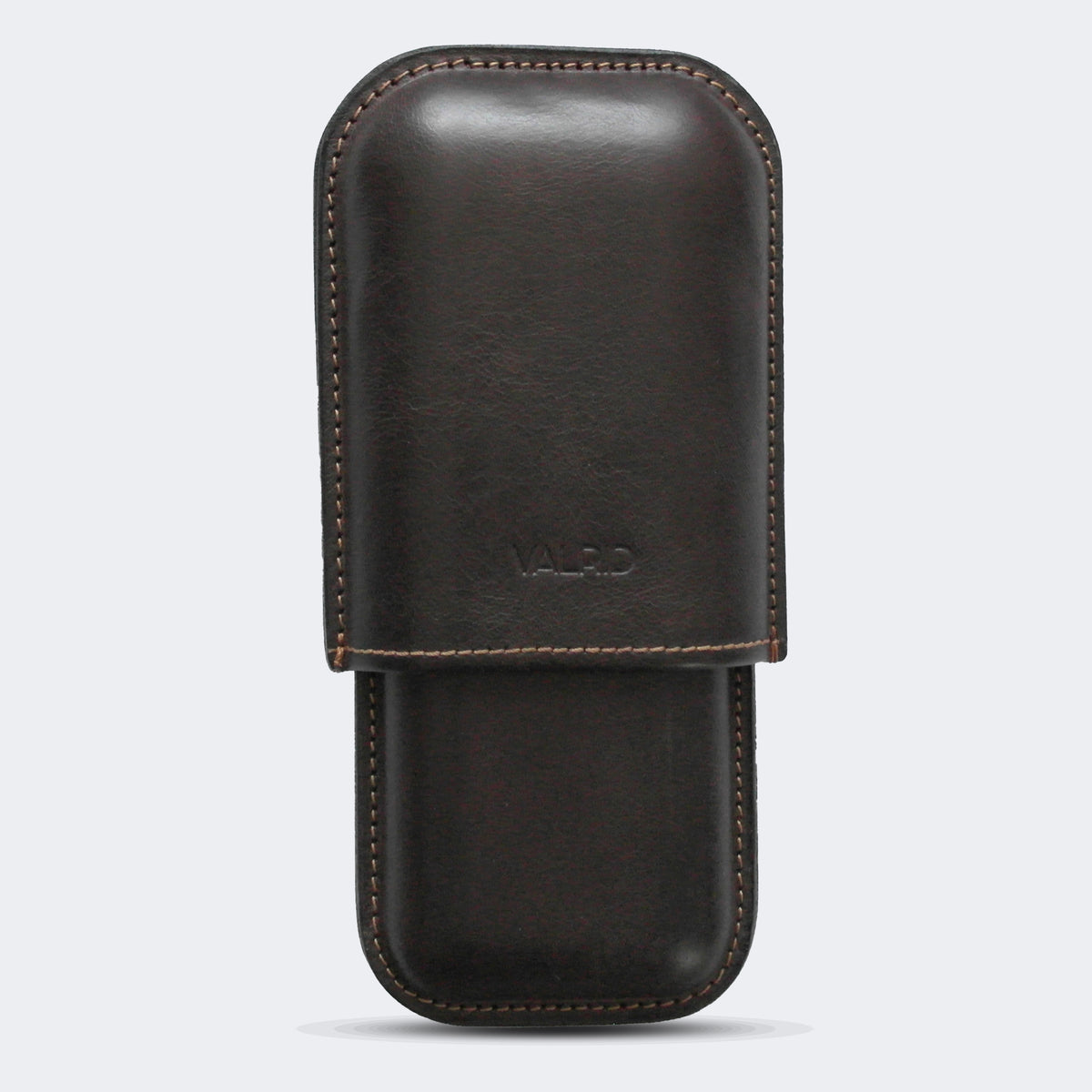 "The Classic" Dark Brown Cigar Case - 2 Cigar 52-56 Ring
